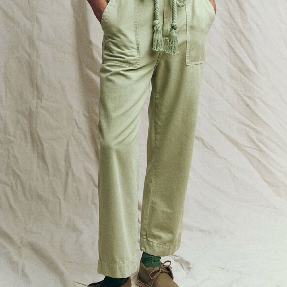 The Great 25 Voyager Pant Washed Sweetgrass Light Green Great Condition No Tie